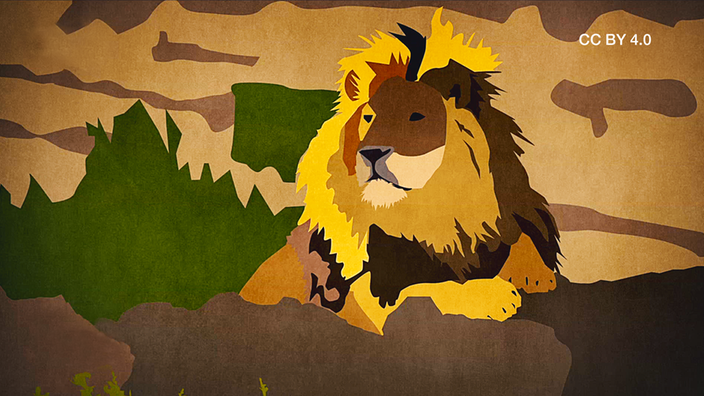 Screenshot aus dem Film "Der Löwe: ein Symboltier"